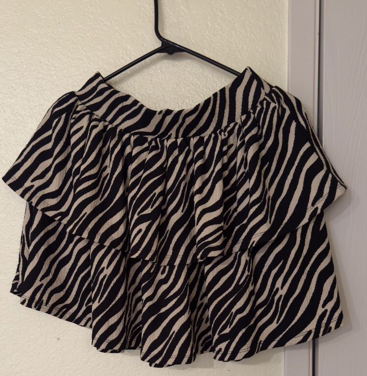 Zebra Layered Mini Skirt