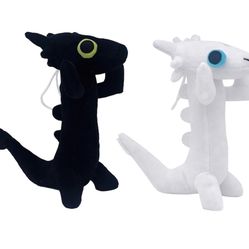 Toothless and Light Fury Dragons Characters Plush Toy 9.5 Inch Tall Figures