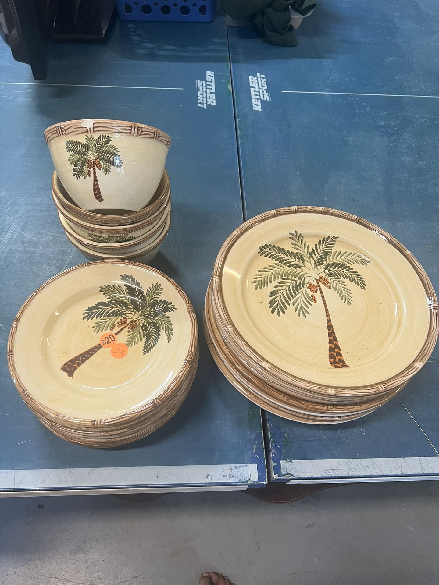 Palm tree Plate And Bowl Set