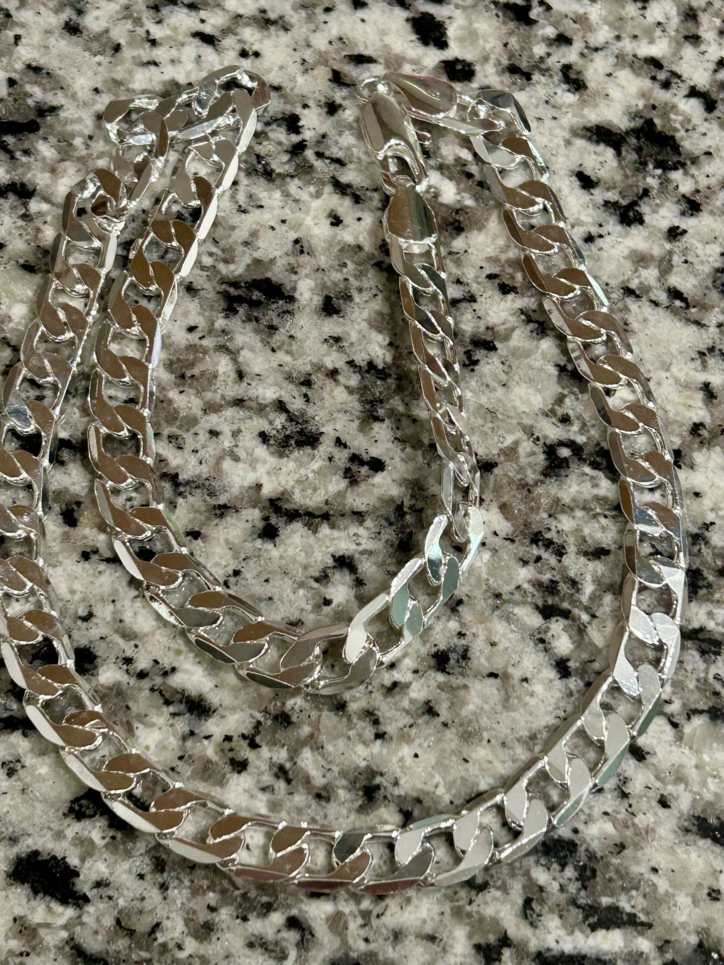 New stamp S925 Sterling silver chain-link necklace