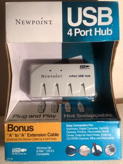 Newpoint 4 Port Hub USB Gray Windows & Mac Model- UH140