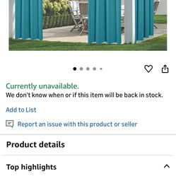 Two Panel Blackout Curtains -Teal