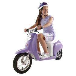 Brand New Razor 24V Pocket Mod Betty Powered Ride-On (Purple Steel Frame)