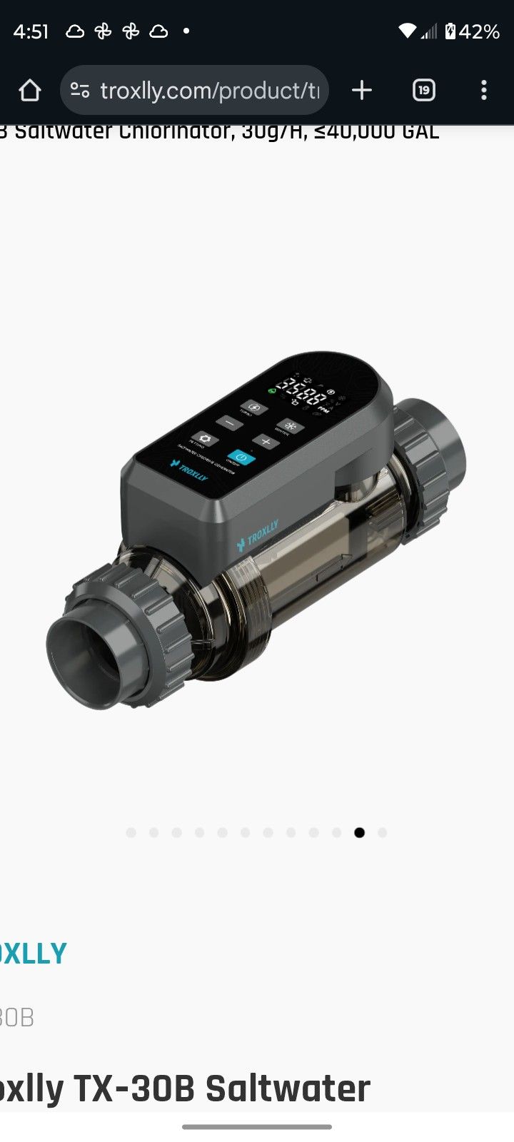 Brand New Troxlly Salt Chlorinator