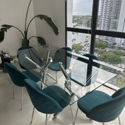 1 table and 4chairs 2 Bar chairs