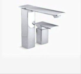KOHLER Stance(R) deck-mount high-flow bath faucet with remote lever handle Model # K-14774-4-CP