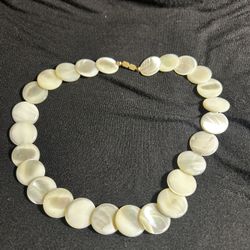 Vintage Polished Mother of Pearl Shell Flat Round Disc 