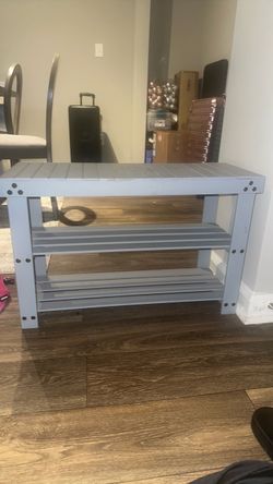 Small Gray-Blue Shoe Bench