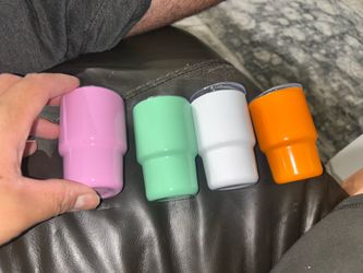 Mini tumblers 3oz each one for $5 comes with its own straw and see-through lid