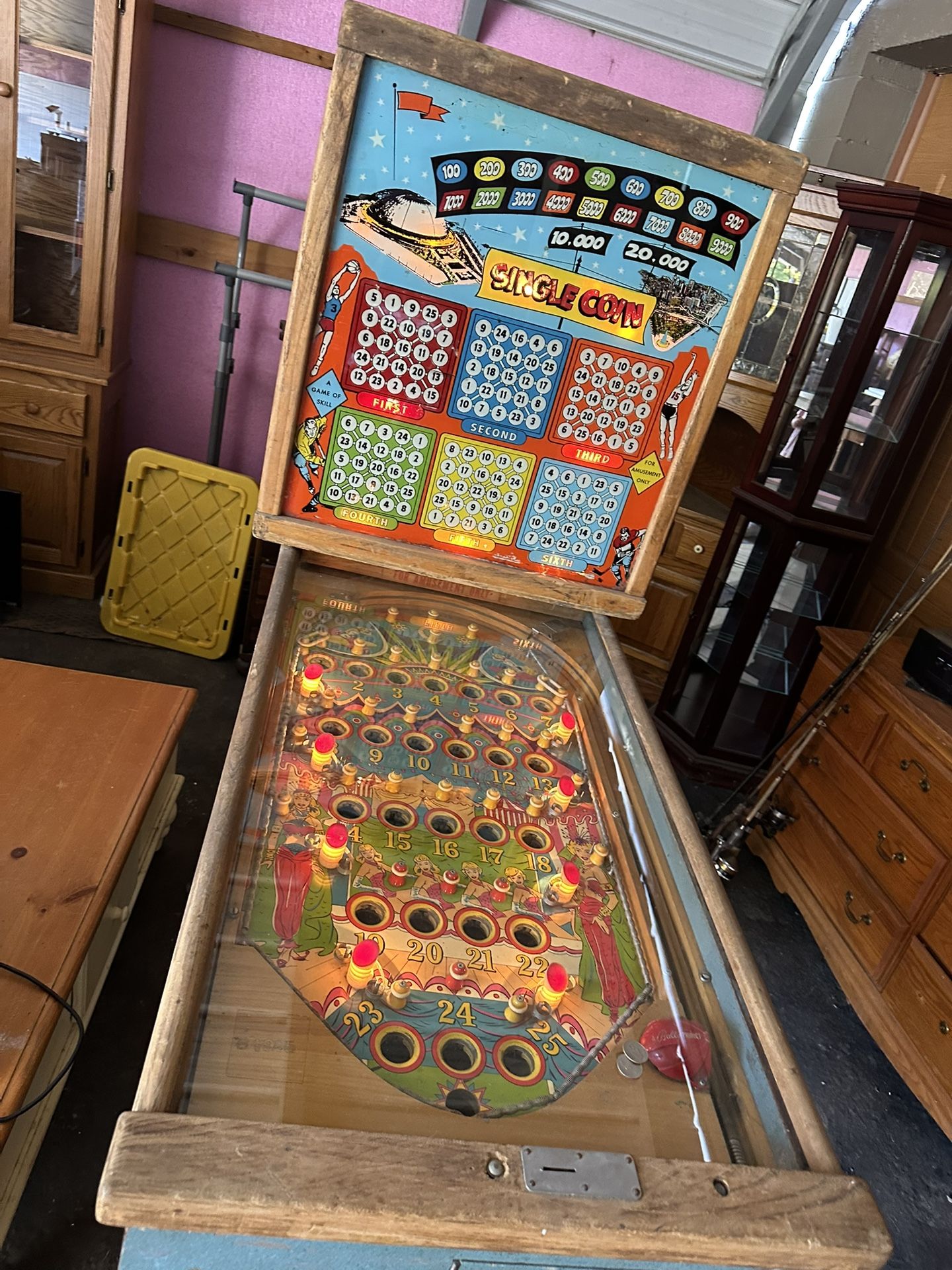 Vintage Pinball Machine Game