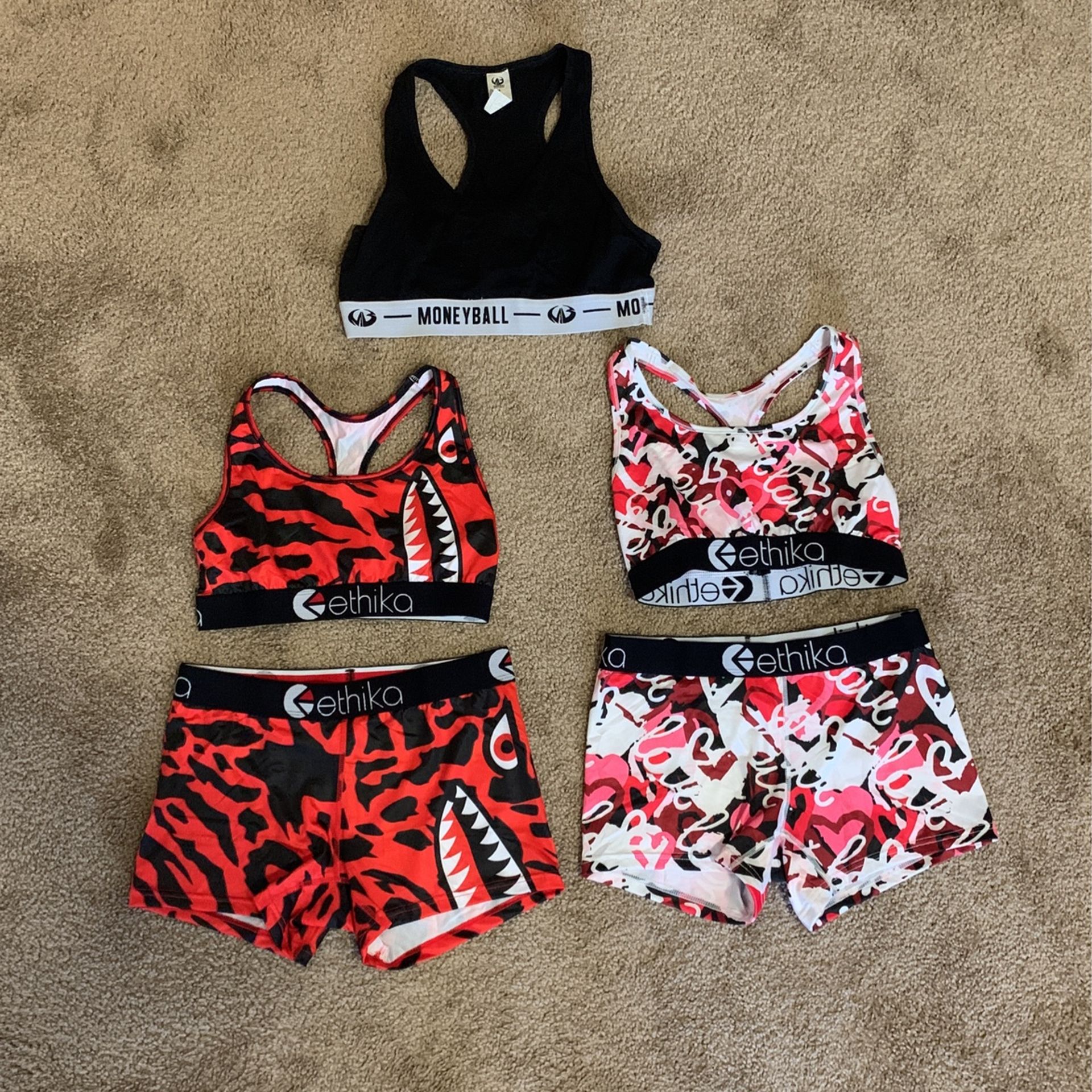 2 Ethika Top And Bottom Sets ! And A Free Moneyball Sports Bra ! for Sale  in East Lansing, MI - OfferUp