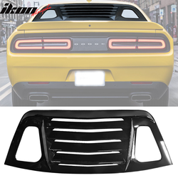 Fits 2008-2023 Dodge Challenger V2 Style Window Louver Rear Cover ABS Gloss Black