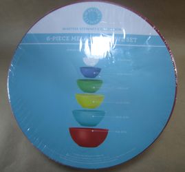 Martha Stewart Collection Set of 6 Melamine Mixing Bowls
