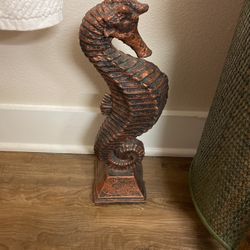 Adorable 12 Inch Seahorse Bronzed Coloring, Ocean, Beach Or Tropical Decor  
