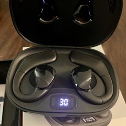 Open Ear Headphones Wireless Bluetooth 5.3, Open Ear Earbuds with Dual 16.2mm Dynamic Drivers 60 Hours Playtime Waterproof Sport Earbuds Compatible wi