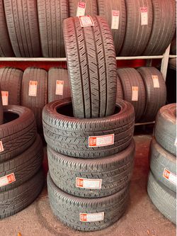 4 showroom tires staggered (2) 245/40/18 and (2) 265/45/18 Continental