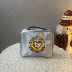 1999 TY Beanie Babies Official Club Silver Zipper Bag 10" x 8" x 3.5" Empty