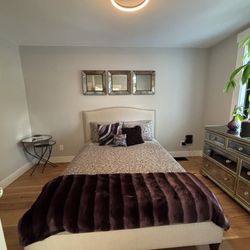 Crate & Barrel Bed w/ Optional Bedding mirror & Dresser set as Add-ons!