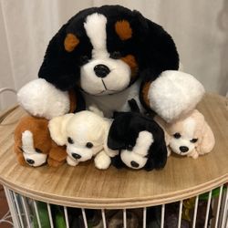 Mom Dog With Babies Plushies