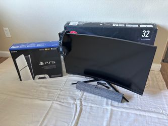 Playstation 5 Console with 32" Curved Monitor (Bundle)