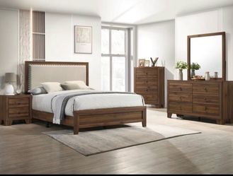 4- Pc Bedroom set Dresser,Mirror Nightstand (1) Queen size bed frame Not including Mattress and Box Sp