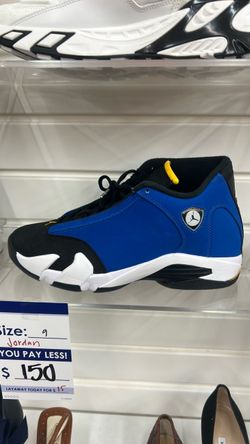 Air Jordan 14 Retro Blue Black Sneakers Size 9