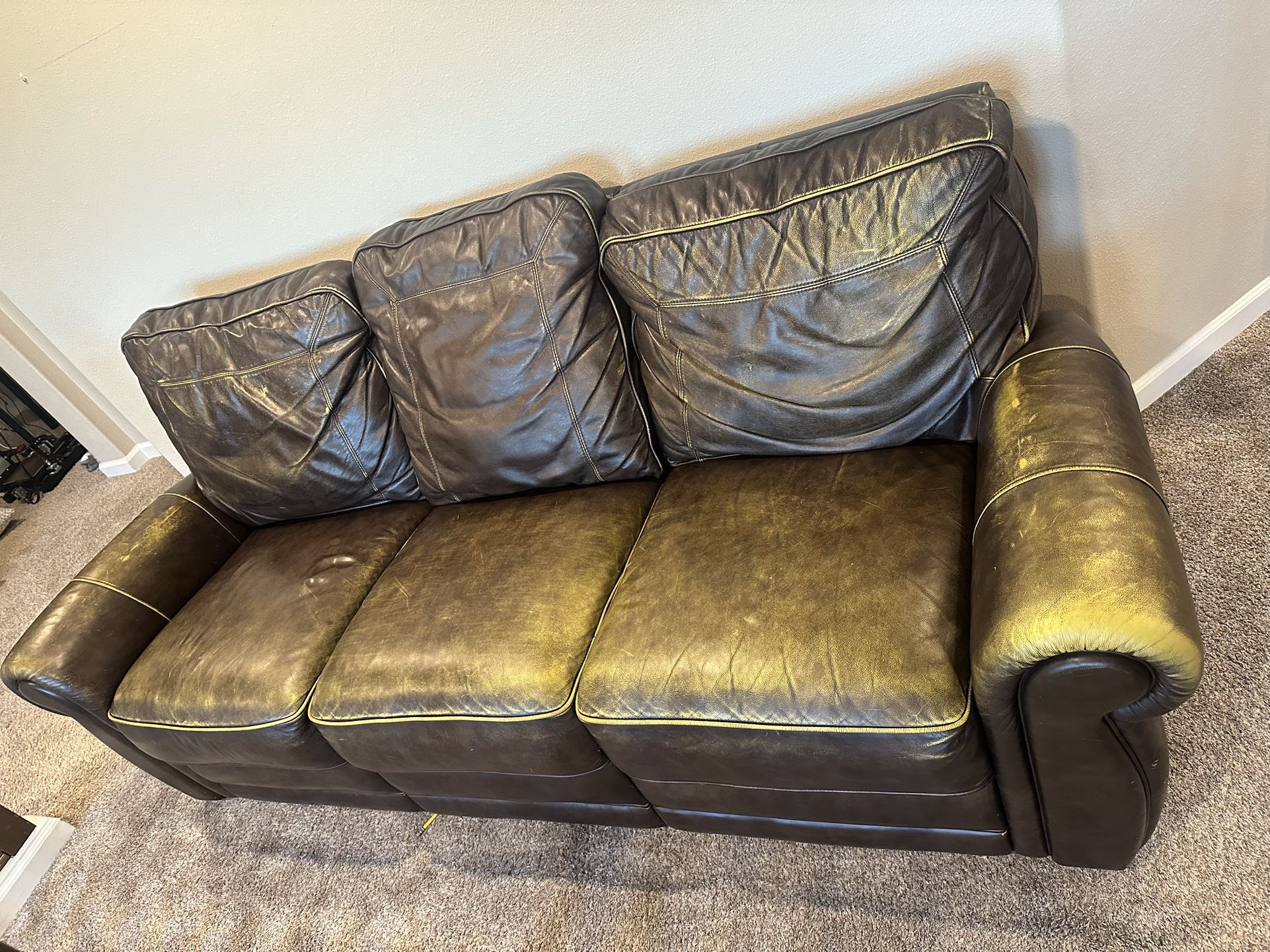Leather Powered Recliner Couch