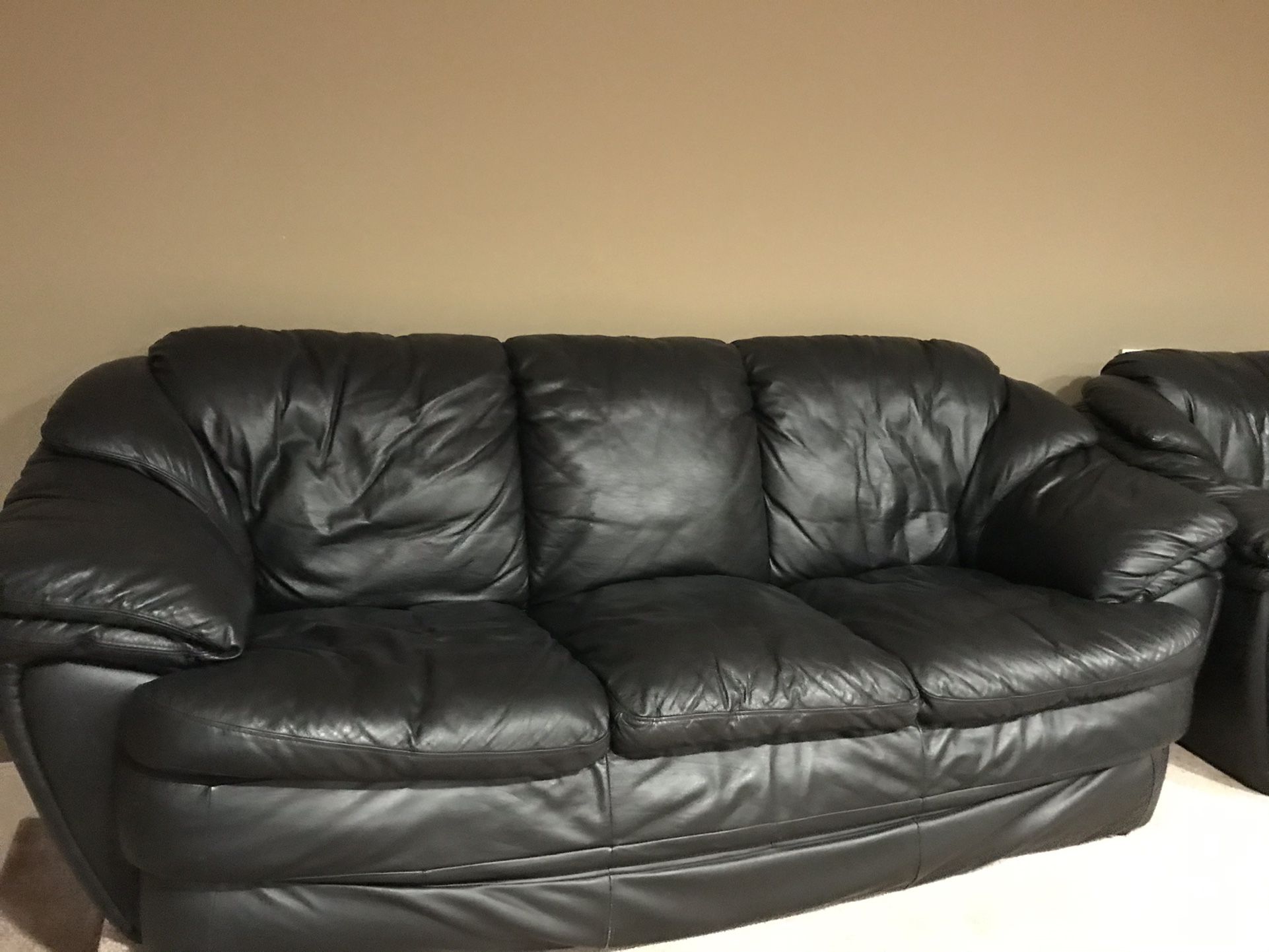 Leather Sofa, Love Seat And Chair