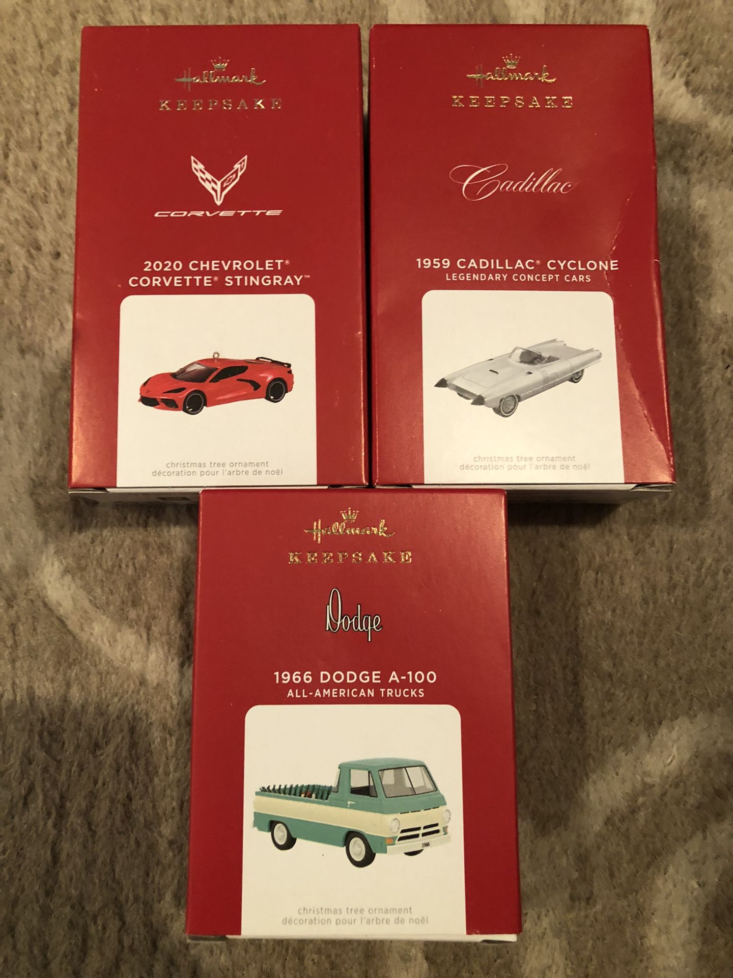 Hallmark model car ornaments