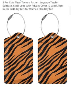Tiger Print Luggage Tags – Set of 2