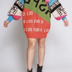 Multi Color Hoodie Sweater/ Dress