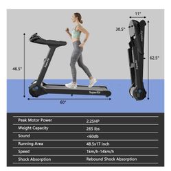 Goplus 2.25HP Folding Treadmill Running Machine LED Touch Display