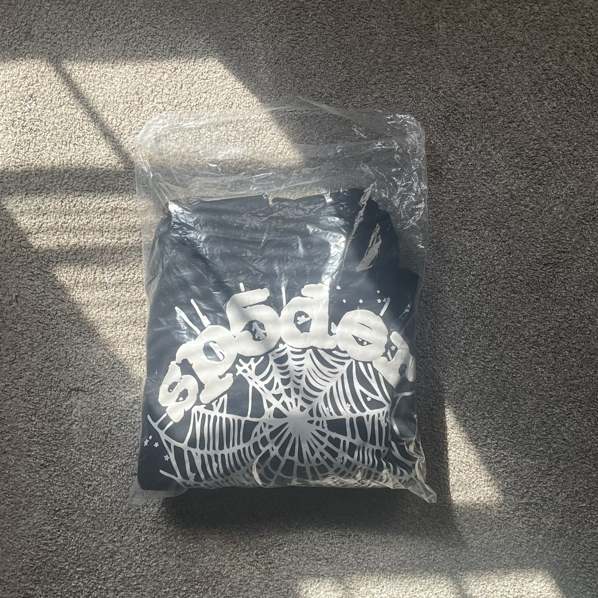 Black webbed n white hoodie