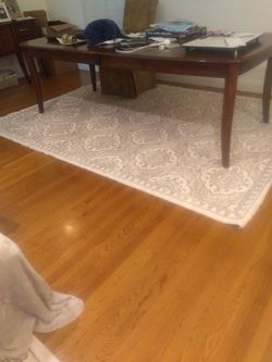 2 Brand New 7x10 White And Light Beige Area Rugs