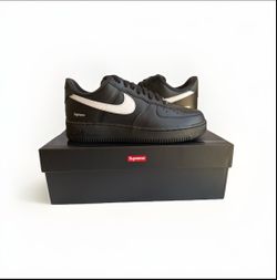 Nike Supreme AIr Force 1 Low Black White Box Logo (CU9225 002) Brand New Size 7.5, 8, 9