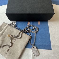 David Yurman 21-inch white dog tag pendant