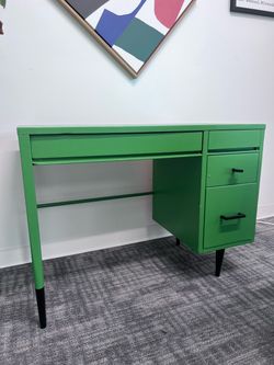 Vintage Green Wood Desk – Unique Statement Piece