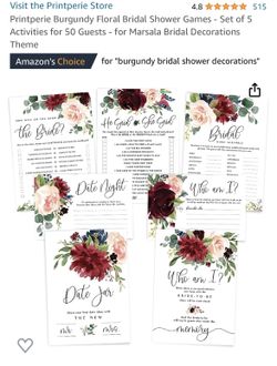 Bridal shower Games Bundle Qty 25-50