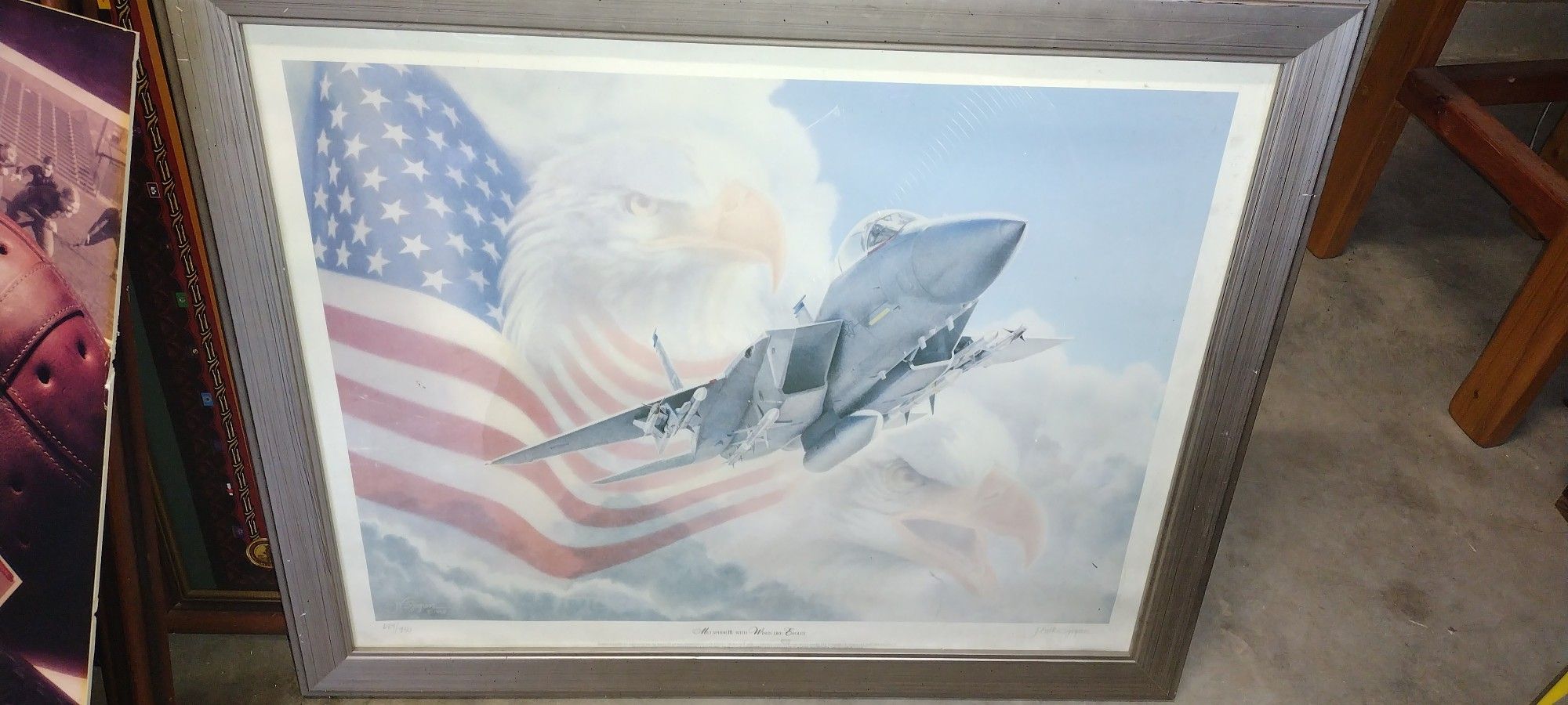 Metaphor III: With Wings Like Eagles by Jody Fulks Sjogren F-15C Bald Eagle RARE