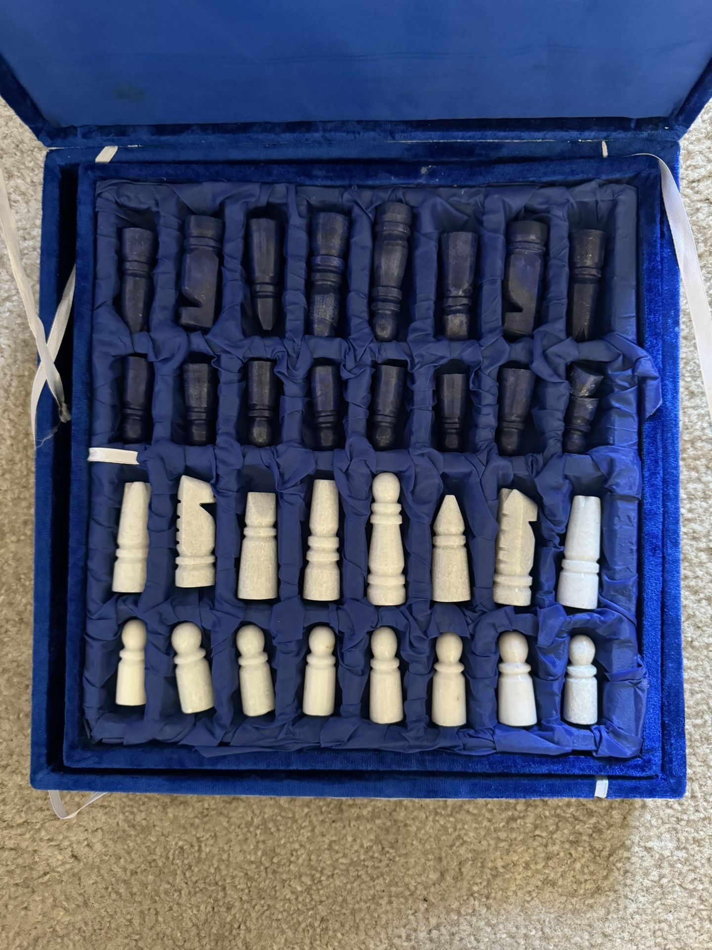 Chess Set Made from Original Badakhshan Lapis Lazuli – Rare and Beautiful