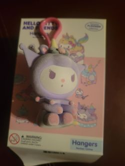 Kuromi Pastel Unicorn figure from the Sanrio Hello Kitty and Friends Exclusive Flocked Hangers blind box collection. The figure features a soft, velve