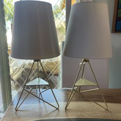 New Pair Of Contemporary Brass Lamps
