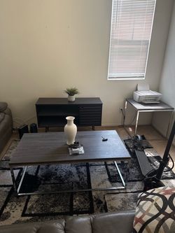 Coffee table with 2 little matching tables. 3 piece. Also includes little tv stand