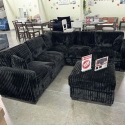 New Black Sectional 