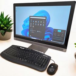 HP 24” Full HD PC AIO Desktop / Windows 11 / HDD 500GB / RAM 8GB / WiFi AC / Bluetooth / Camera / USB C / Keyboard & mice