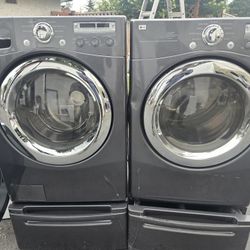 Lg Washer And Dryer Set Electric With Pedestal 
