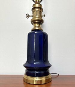 Antique Cobalt Blue Porcelain Lamp