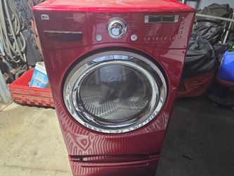 LG SteamDryer Front Load Dryer Red