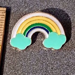 Pastel Rainbow Clouds Vintage Collectible Lapel Pin A-1