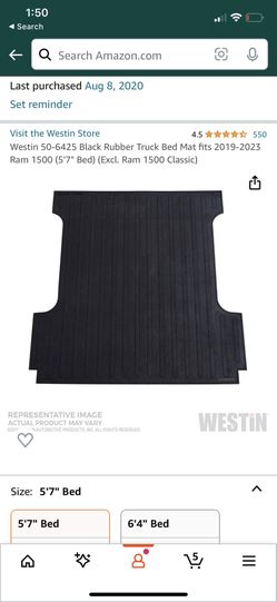 Ram 1500 Black Rubber Track Bed Mat Fits 2019 -2023